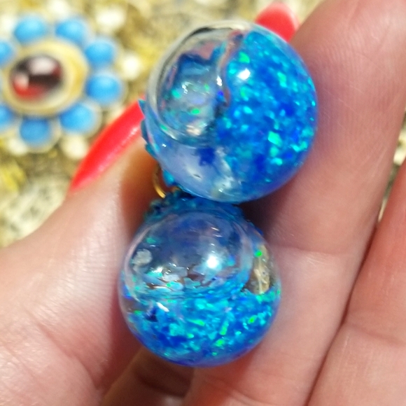 FLOATING OPALS MzMax Resin Designs Earrings - Picture 7 of 8